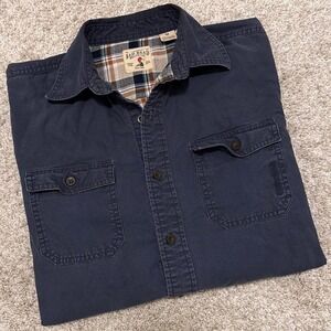 Heavy Duty Red Head Field Shirt With Plaid Interior | Faded Navy Workwear | M